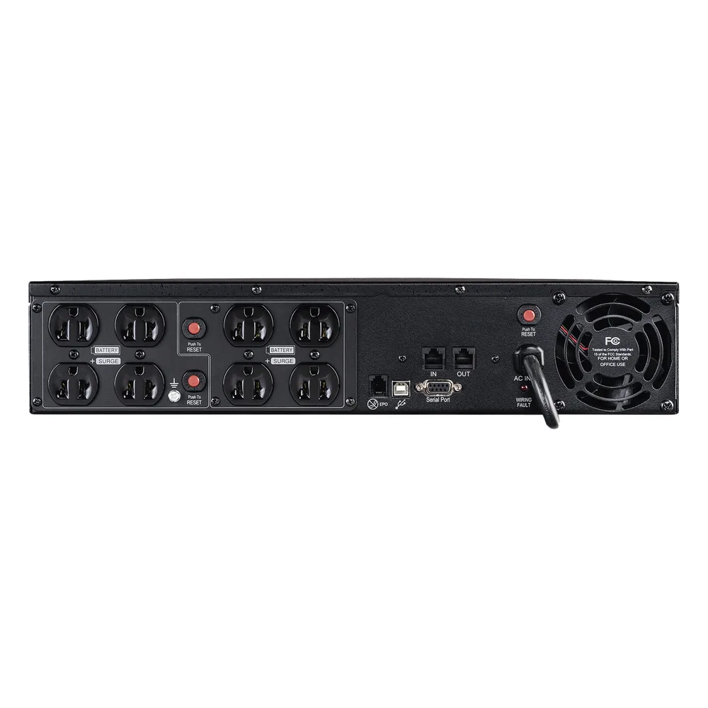 UPS de 1500 VA/1050 W, Topología Línea Interactiva, Entrada 120 Vca NEMA 5-15P, Onda Senoidal Pura, Torre o Rack 2 UR, Con 8 Tomas NEMA 5-15R – vista 4