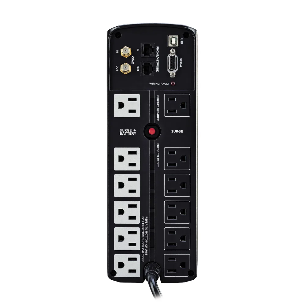UPS de 1500 VA/900 W, Topología Línea Interactiva, Entrada 120 Vca NEMA 5-15P, Tipo Mini Torre, Con 12 Tomas NEMA 5-15R – vista 3