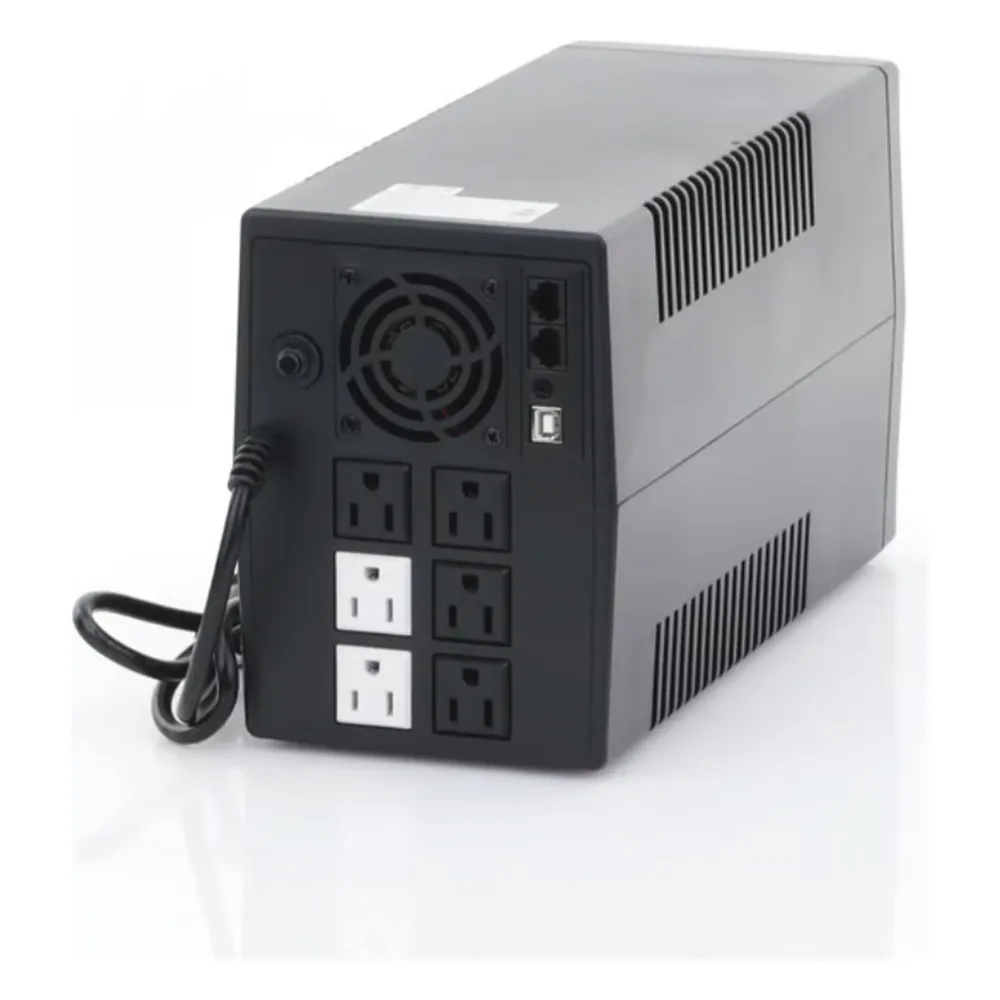 UPS de 1500VA/900W / Protección contra Descarga, Sobretensión y Picos Transitorios / Entrada y Salida 120 Vca/ Clavija NEMA 5-15P / 6 Tomas NEMA 5-15R – vista 3