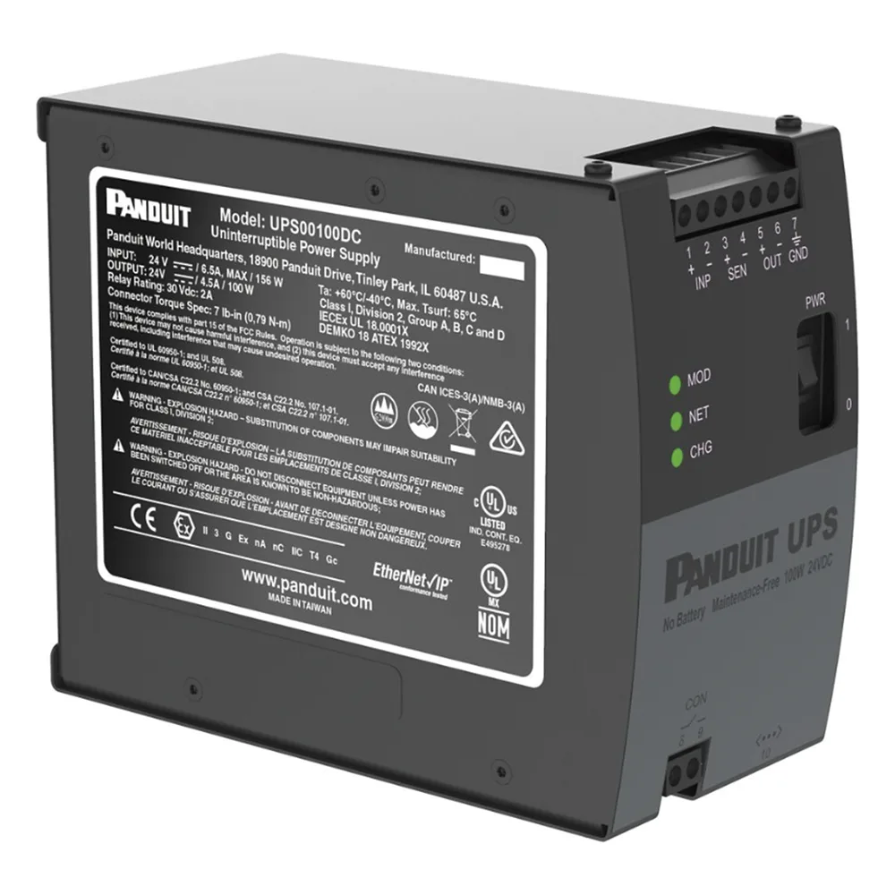 UPS Industrial de 100 Watts, 24 Vcd de Entrada, Instalación en Riel DIN Estándar de 35mm, Temperatura de operación de -40 a 60 ºC – vista 3