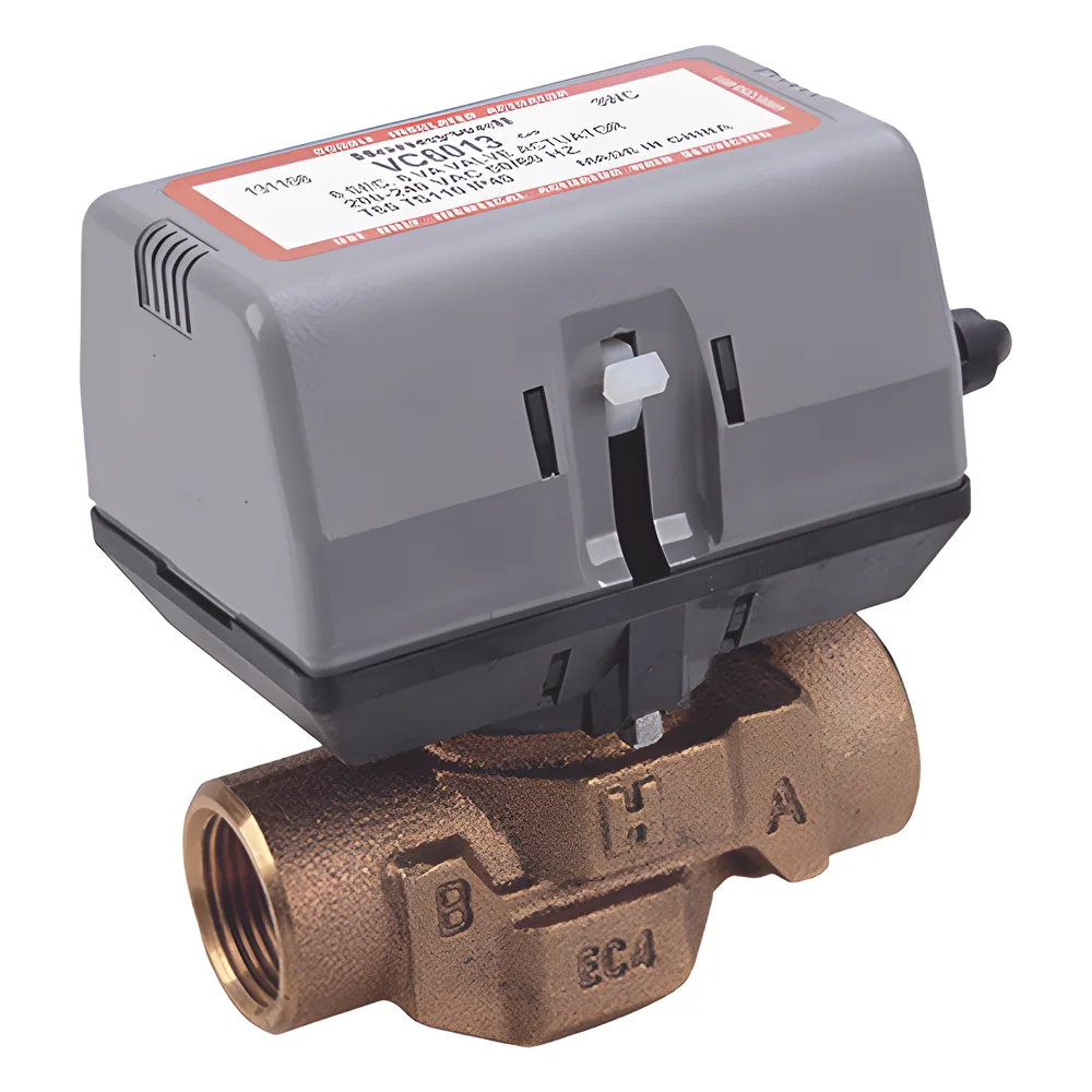 Válvula motorizada de 2 vías con actuador integrado, conexión BSPT de 3/4 pulgada, control on/off, 100-130 VCA