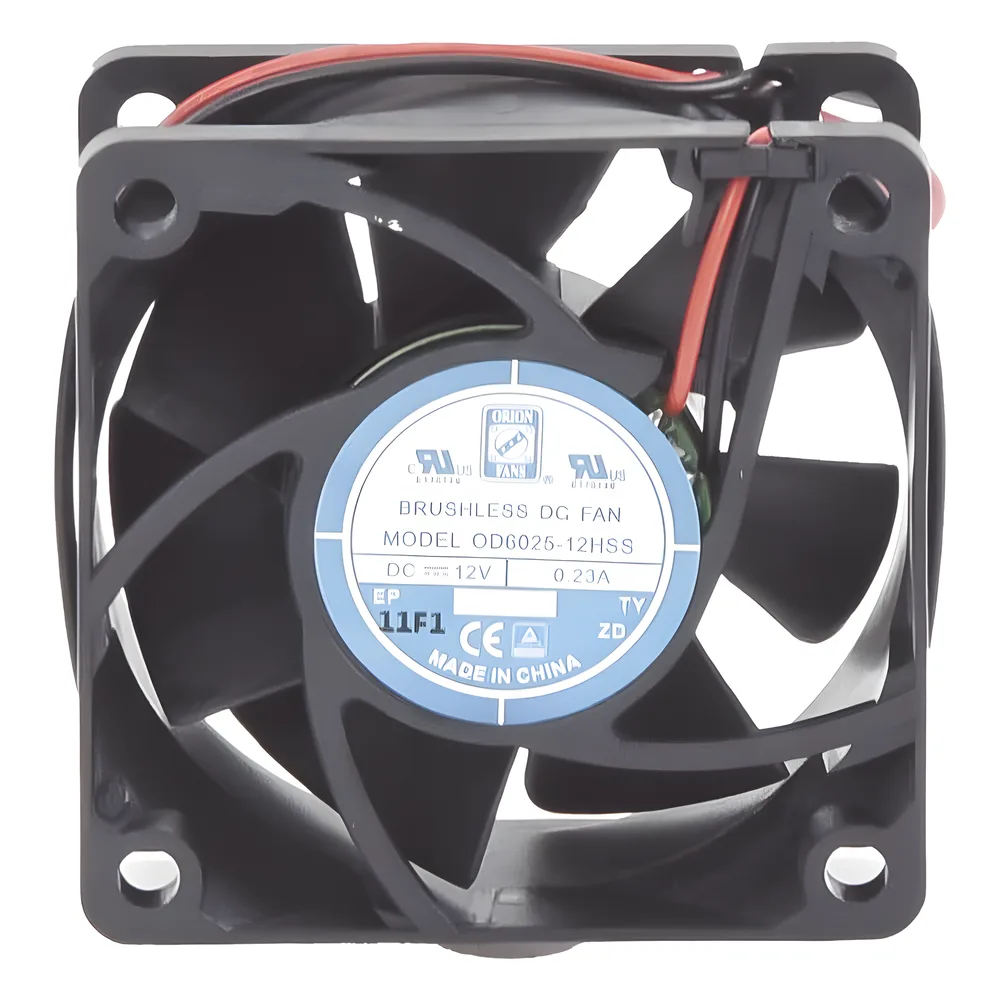 Ventilador Anticondensante Axial Cuadrado, 60x60x25 mm, 12 Vcc, 4390 RPM, 1.8 W, 0.15 A, Flujo de Aire de 25.0 CFM, Unión Sellada.
