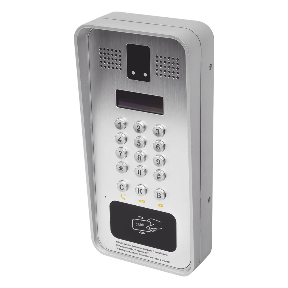 Video portero IP/SIP Con Cámara y pantalla LCD, 2 Relevadores Integrados (entrada y salida), Onvif y lector de tarjetas RFID, puerto WIEGAND (entrada). – vista 3