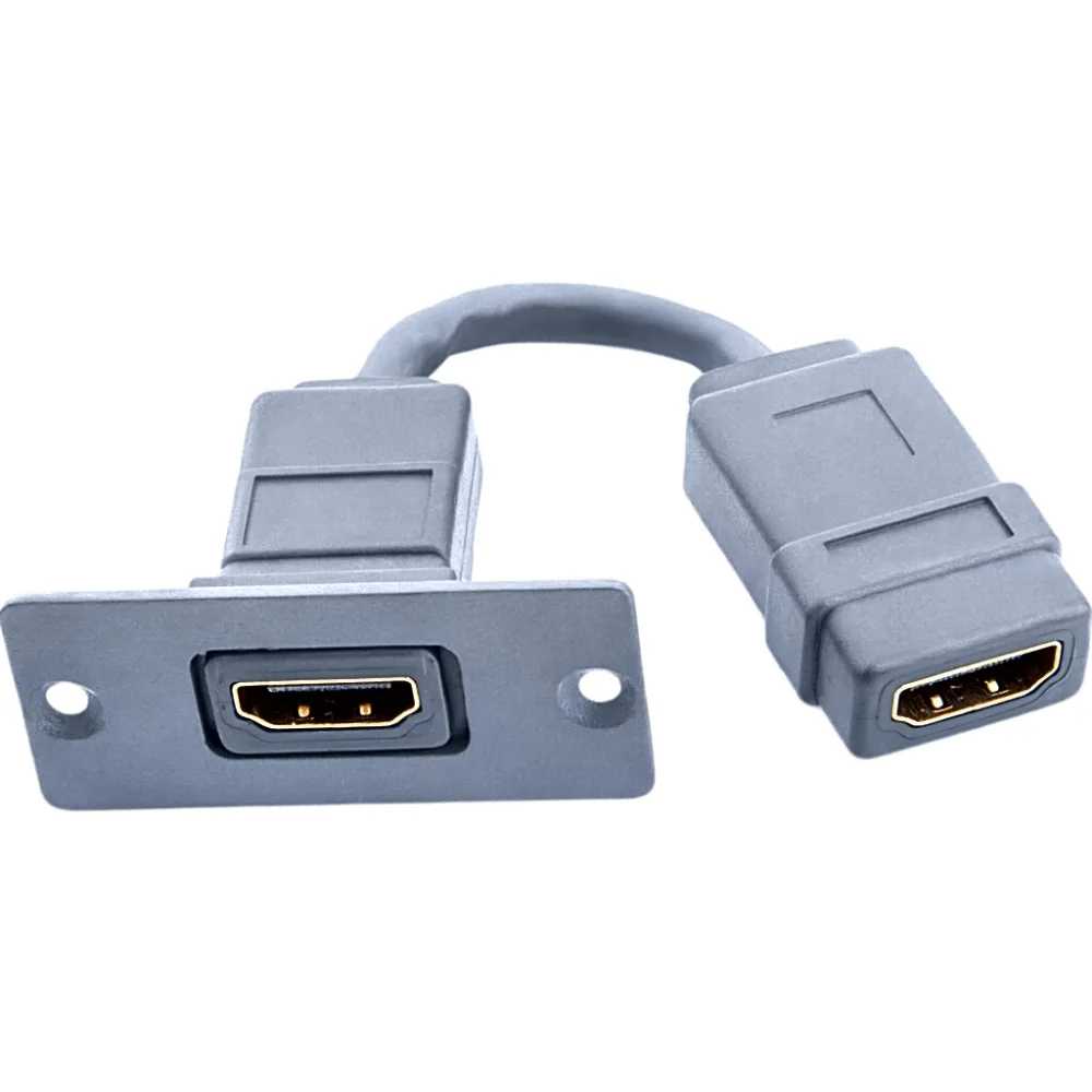 Wall Plate Inserción HDMI | Conexiones HDMI | Tamaño Espacio Simple | Gris